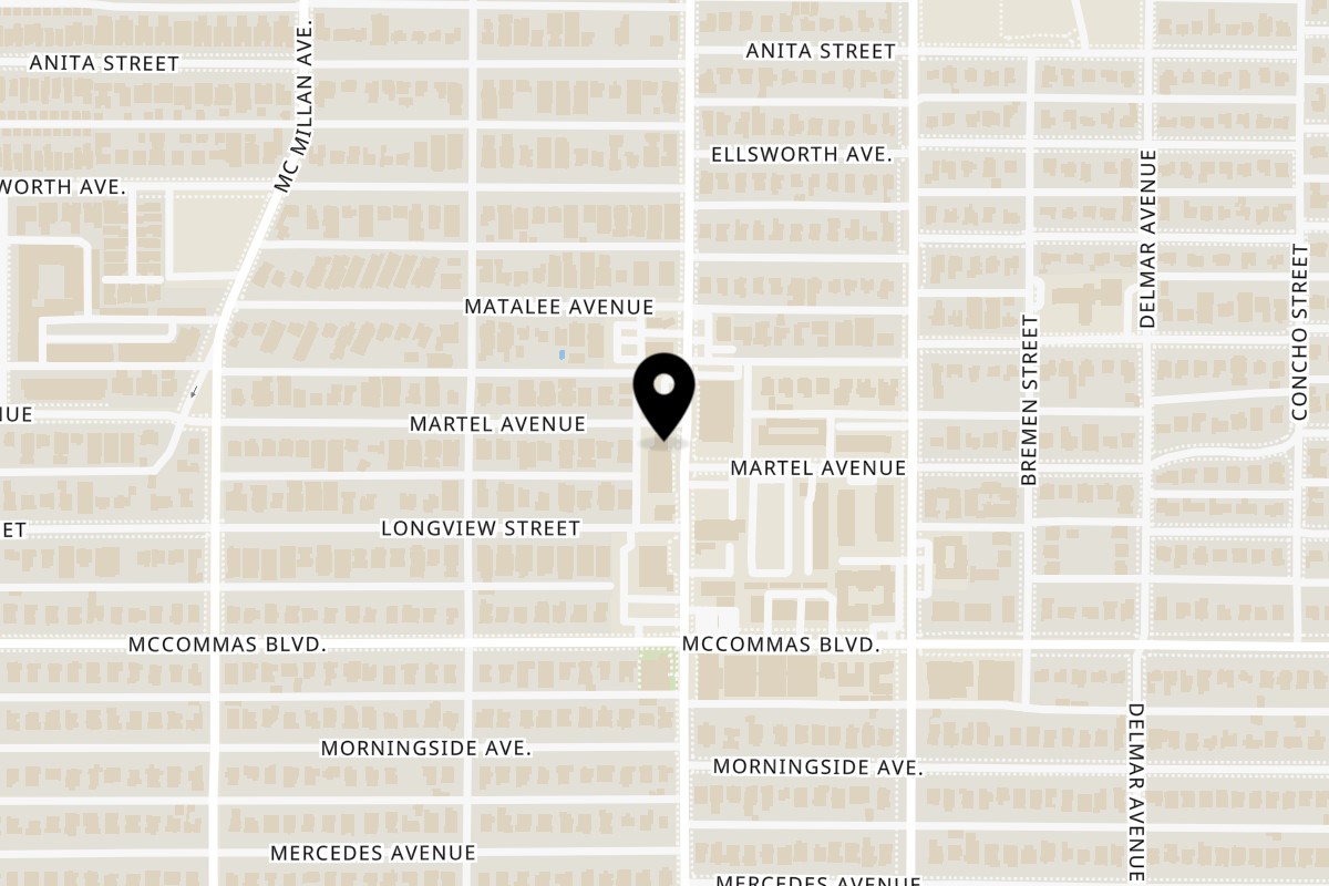 Map showing the location of Life’s Good Bar & Grill on 3619 Greenville Ave in Dallas